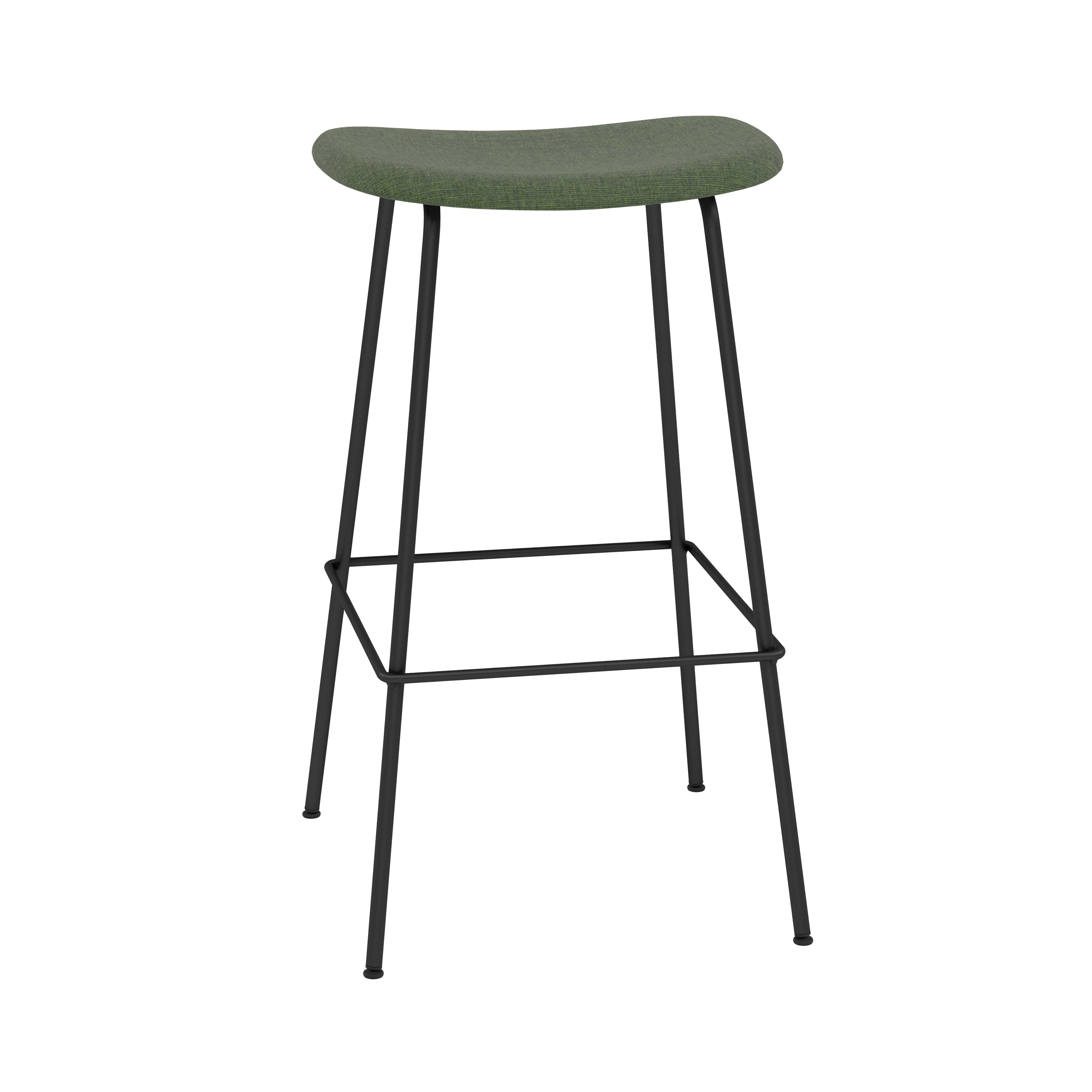 Fiber Bar + Counter Stool: Tube Base + Upholstered + Bar + Black