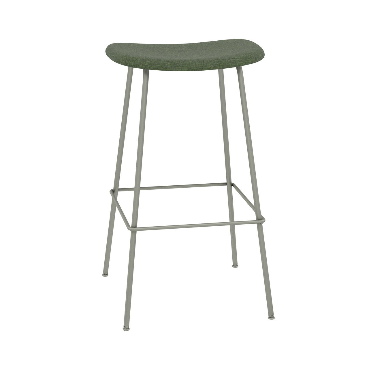 Fiber Bar + Counter Stool: Tube Base + Upholstered + Bar + Dusty Green