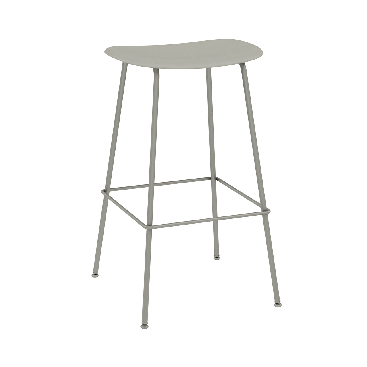 Fiber Bar + Counter Stool: Tube Base + Bar + Grey + Grey