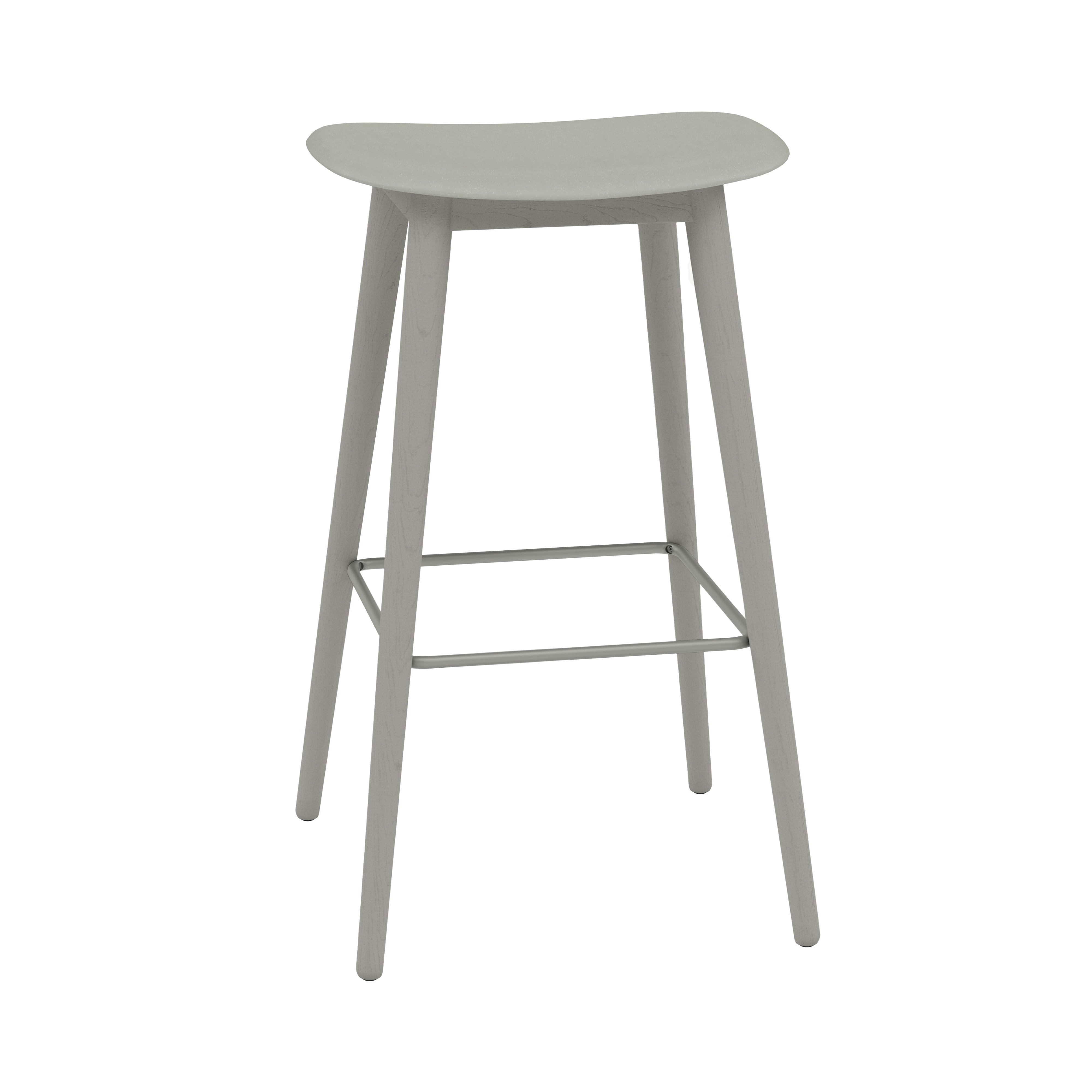 Fiber Bar + Counter Stool: Wood Base + Bar + Grey