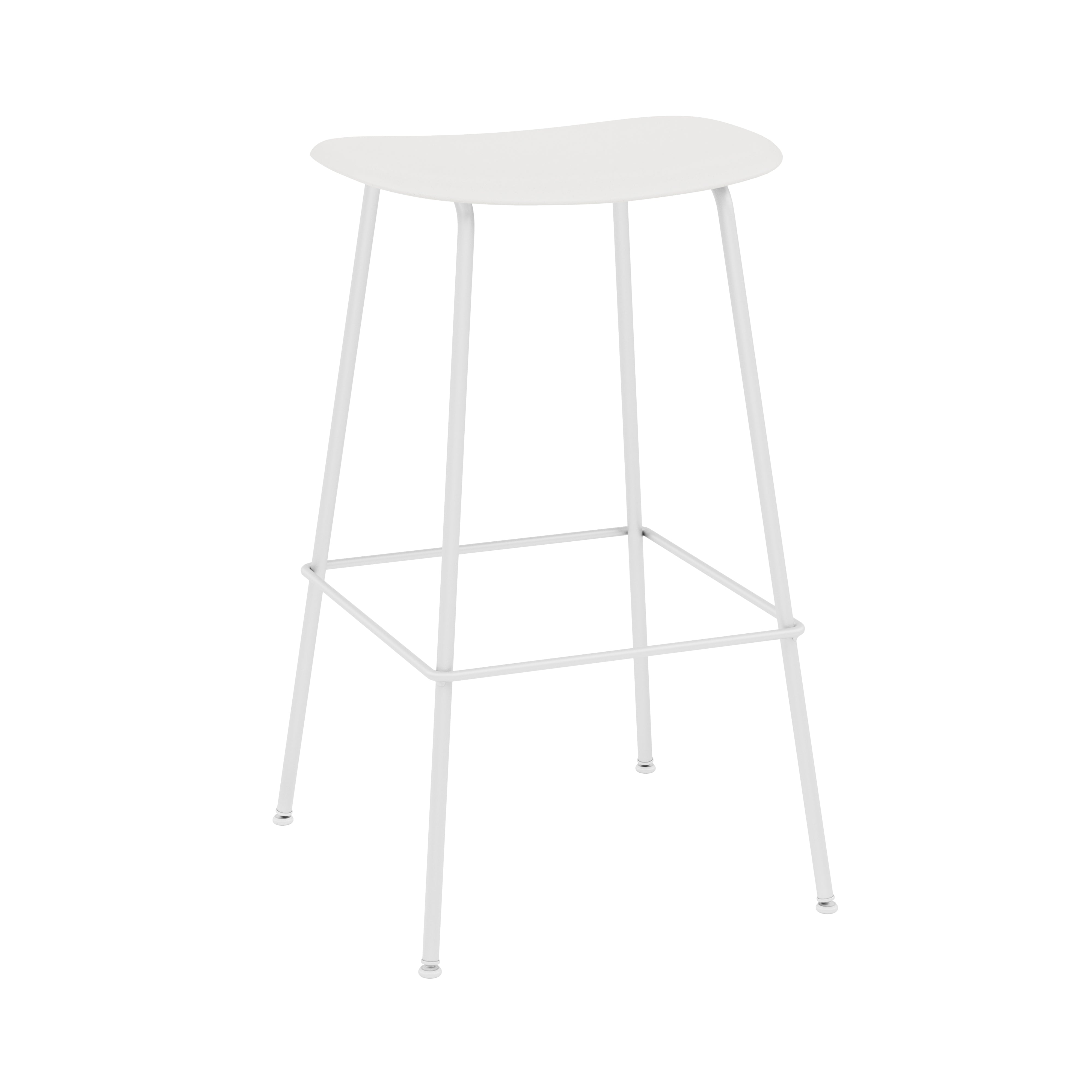 Fiber Bar + Counter Stool: Tube Base + Bar + White + Natural White