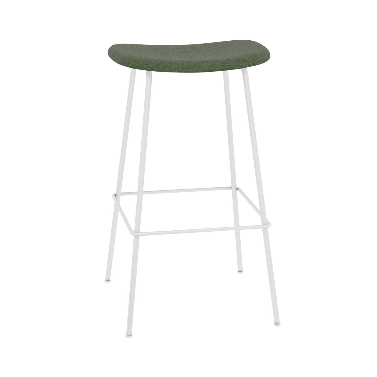 Fiber Bar + Counter Stool: Tube Base + Upholstered + Bar + White