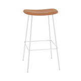 Fiber Bar + Counter Stool: Tube Base + Upholstered + Bar + White