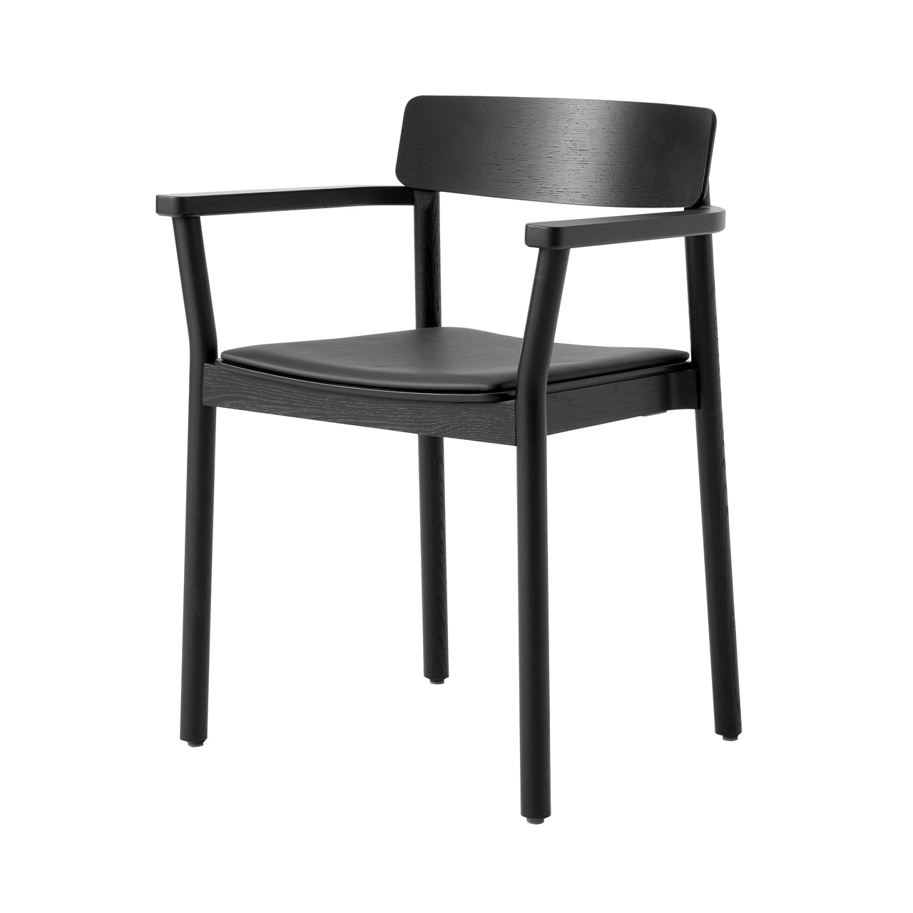 Betty Armchair TK11: Black Lacquered Ash + Black Noble Leather