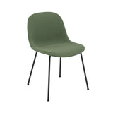 Fiber Side Chair: Tube Base + Recycled Shell + Upholstered + Black