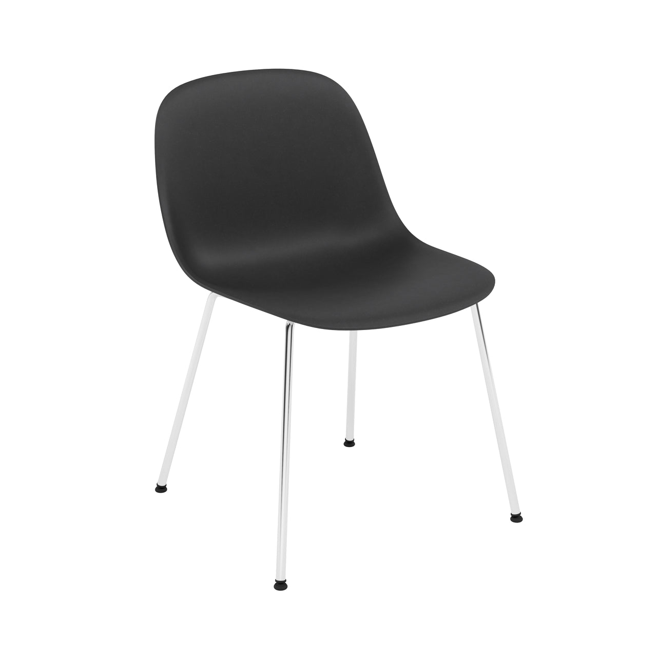 Fiber Side Chair: Tube Base + Recycled Shell + Chrome + Anthracite Black