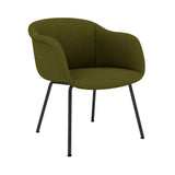 Fiber Soft Armchair: Tube Base + Upholstered Shell + Black