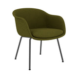 Fiber Conference Armchair: Tube Base Upholstered + Anthracite Black