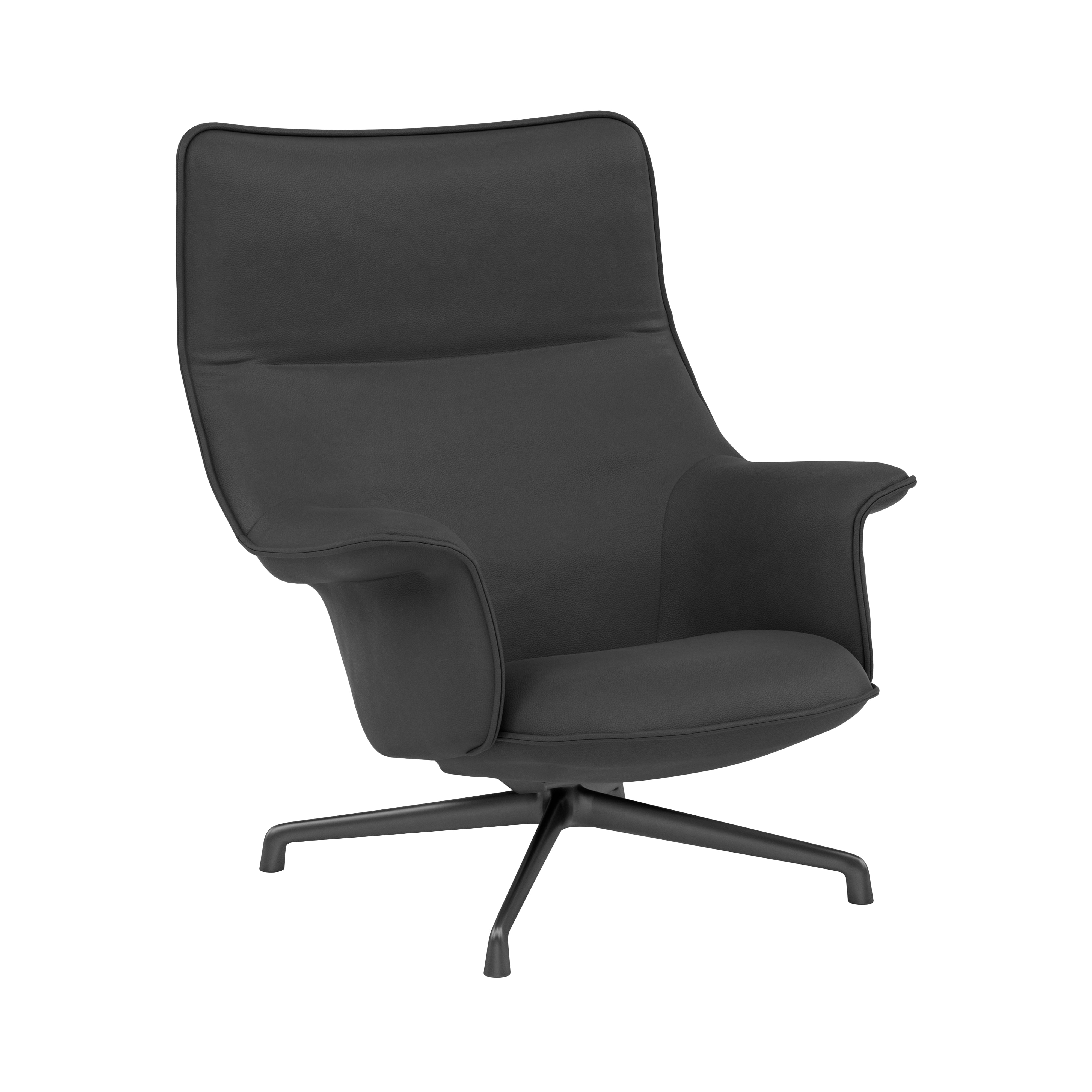 Doze Lounge Chair: Swivel Base + Anthracite Black