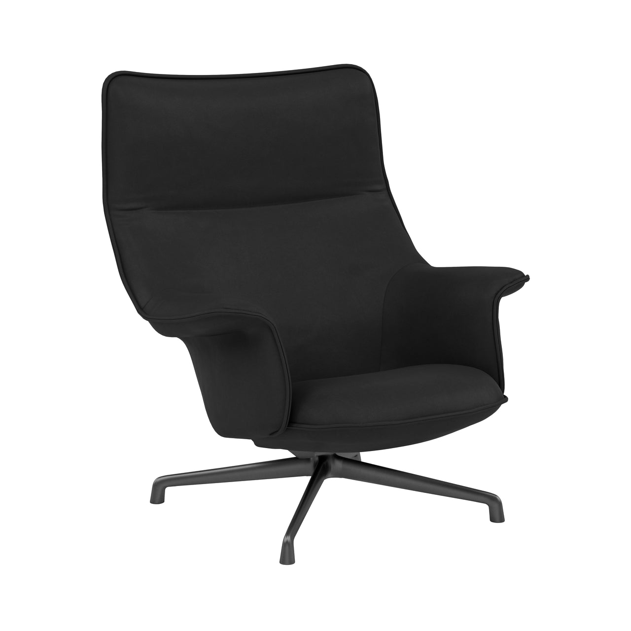 Doze Lounge Chair: Swivel Base + Anthracite Black