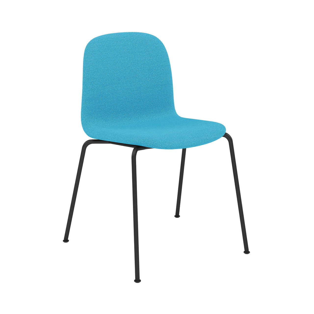 Visu Chair: Tube Base + Upholstered + Black