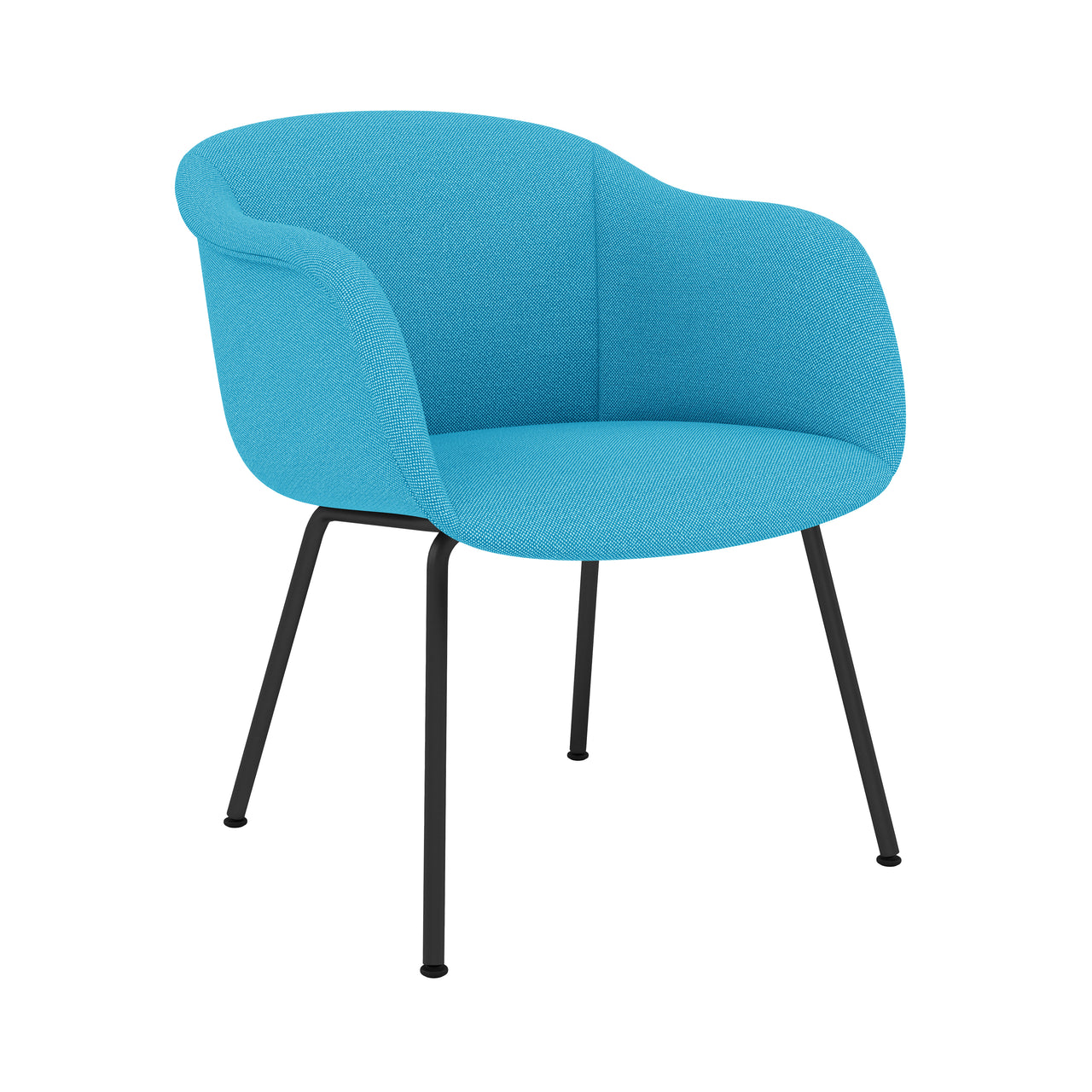 Fiber Soft Armchair: Tube Base + Upholstered Shell + Black