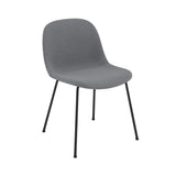 Fiber Side Chair: Tube Base + Recycled Shell + Upholstered + Black