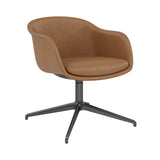 Fiber Conference Armchair: Swivel Base with Return + Recycled Shell + Anthracite Black