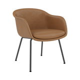 Fiber Conference Armchair: Tube Base Upholstered + Anthracite Black