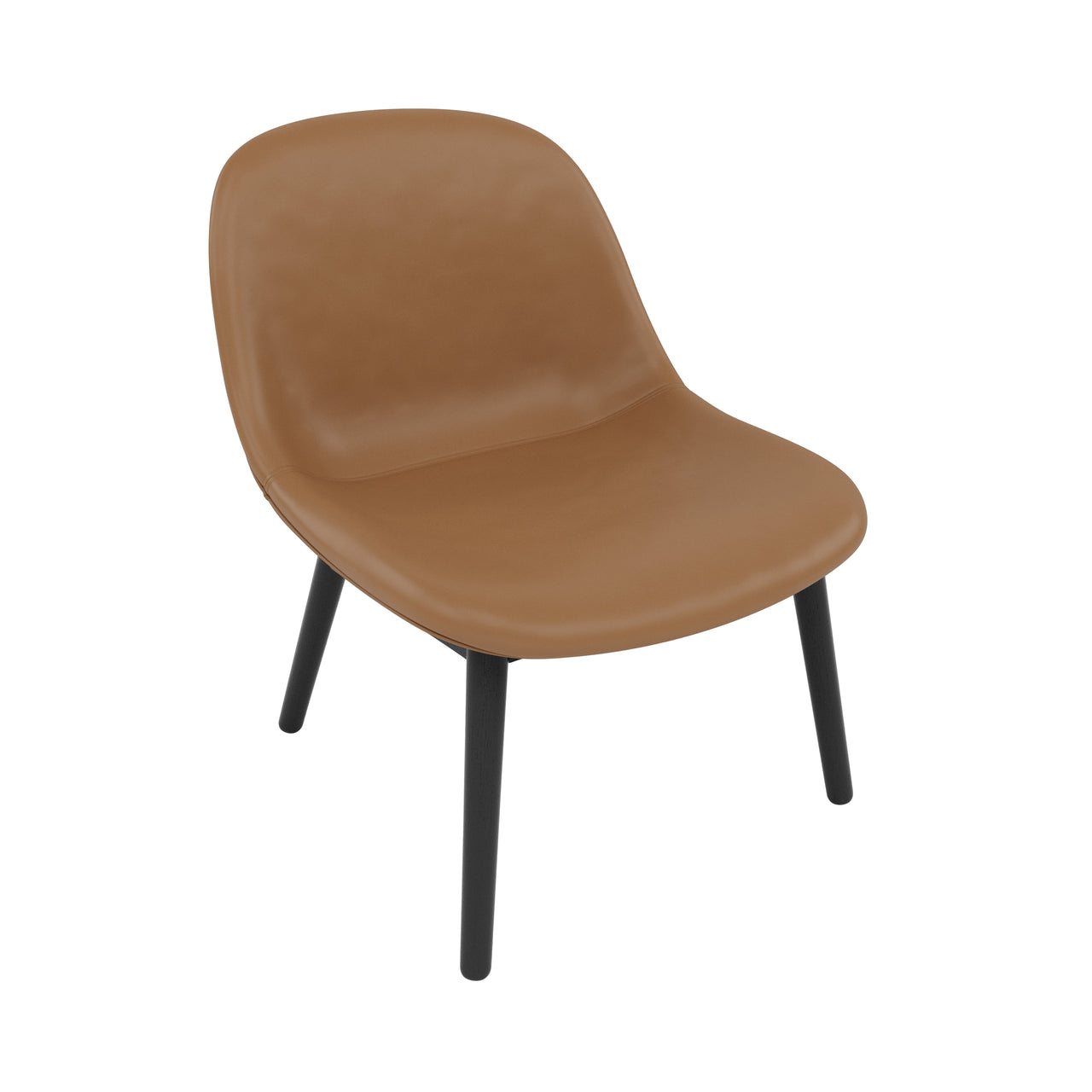 Fiber Lounge Chair: Wood Base + Upholstered + Black