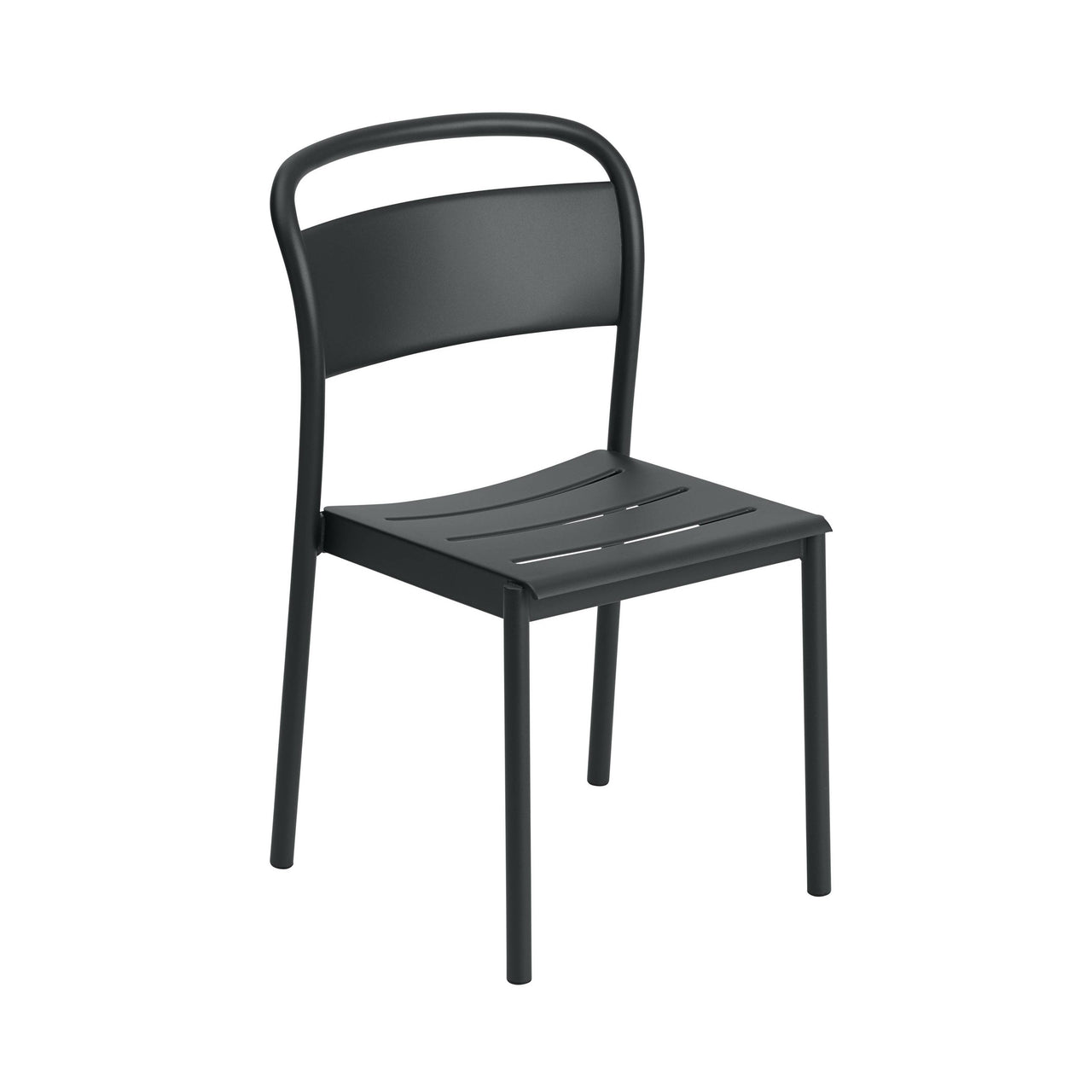 Linear Steel Side Chair: Black