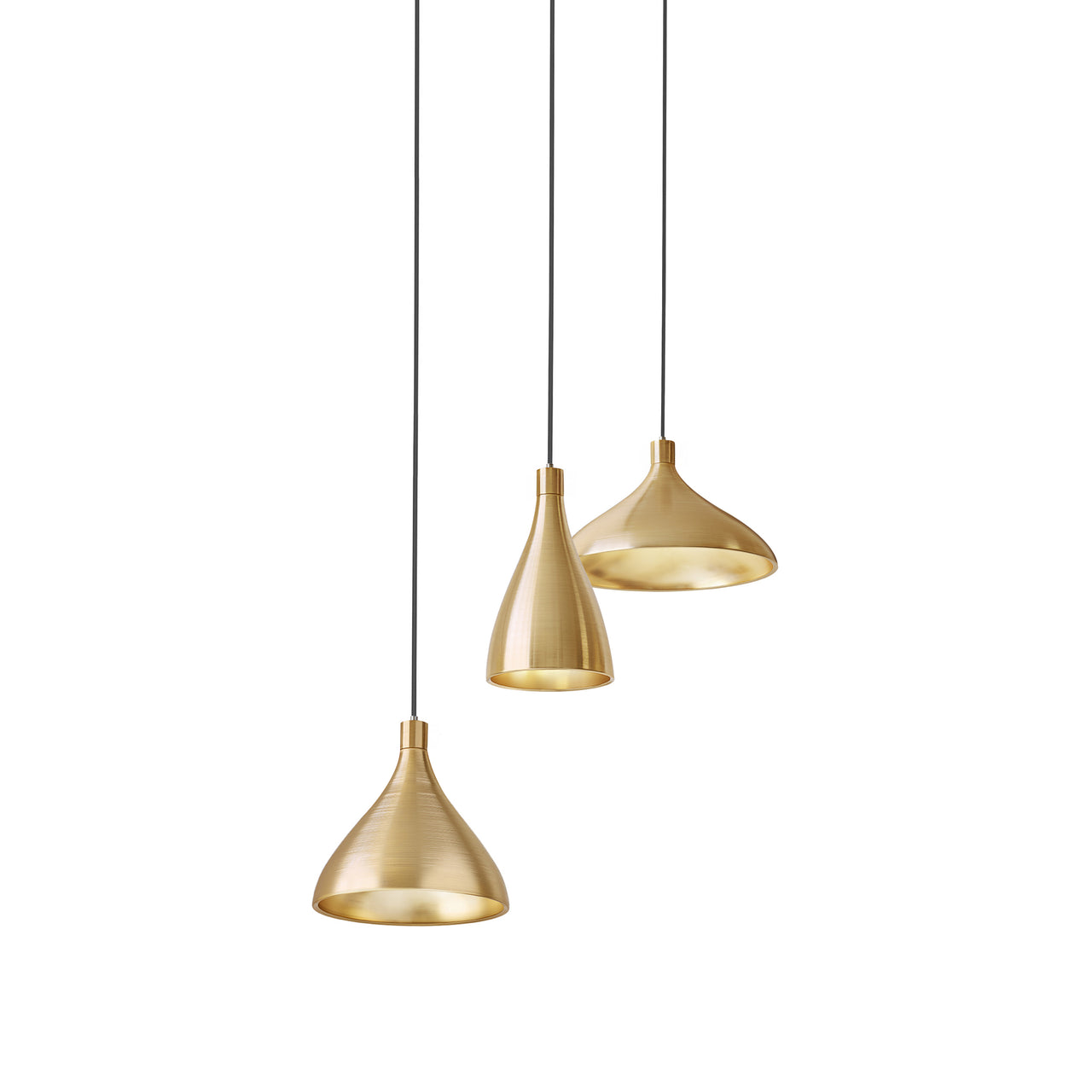 Swell Indoor/Outdoor Chandelier: 3 + Brass