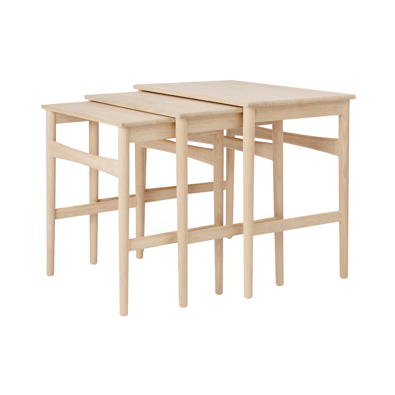 CH004 Nesting Tables: Set of 3 + Soaped Oak