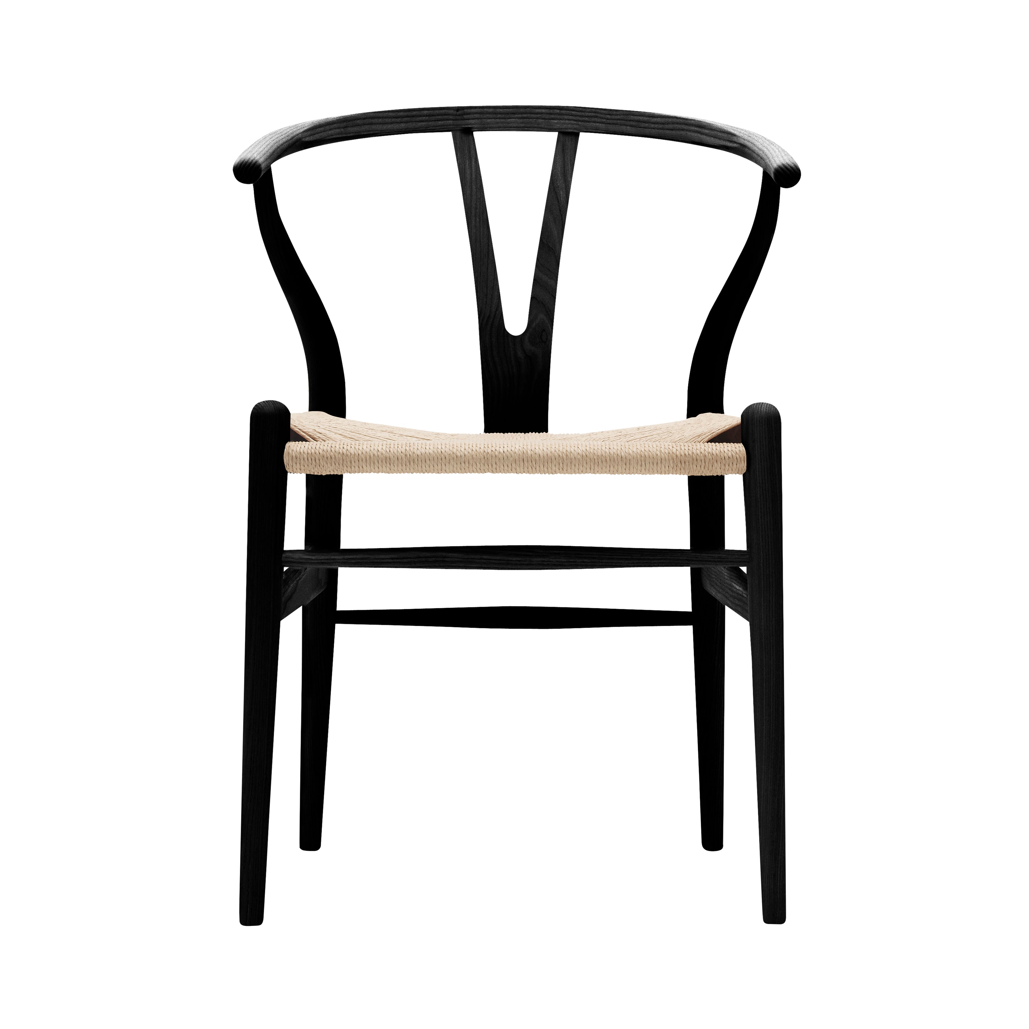 CH24 Wishbone Chair: Natural + Black Ash