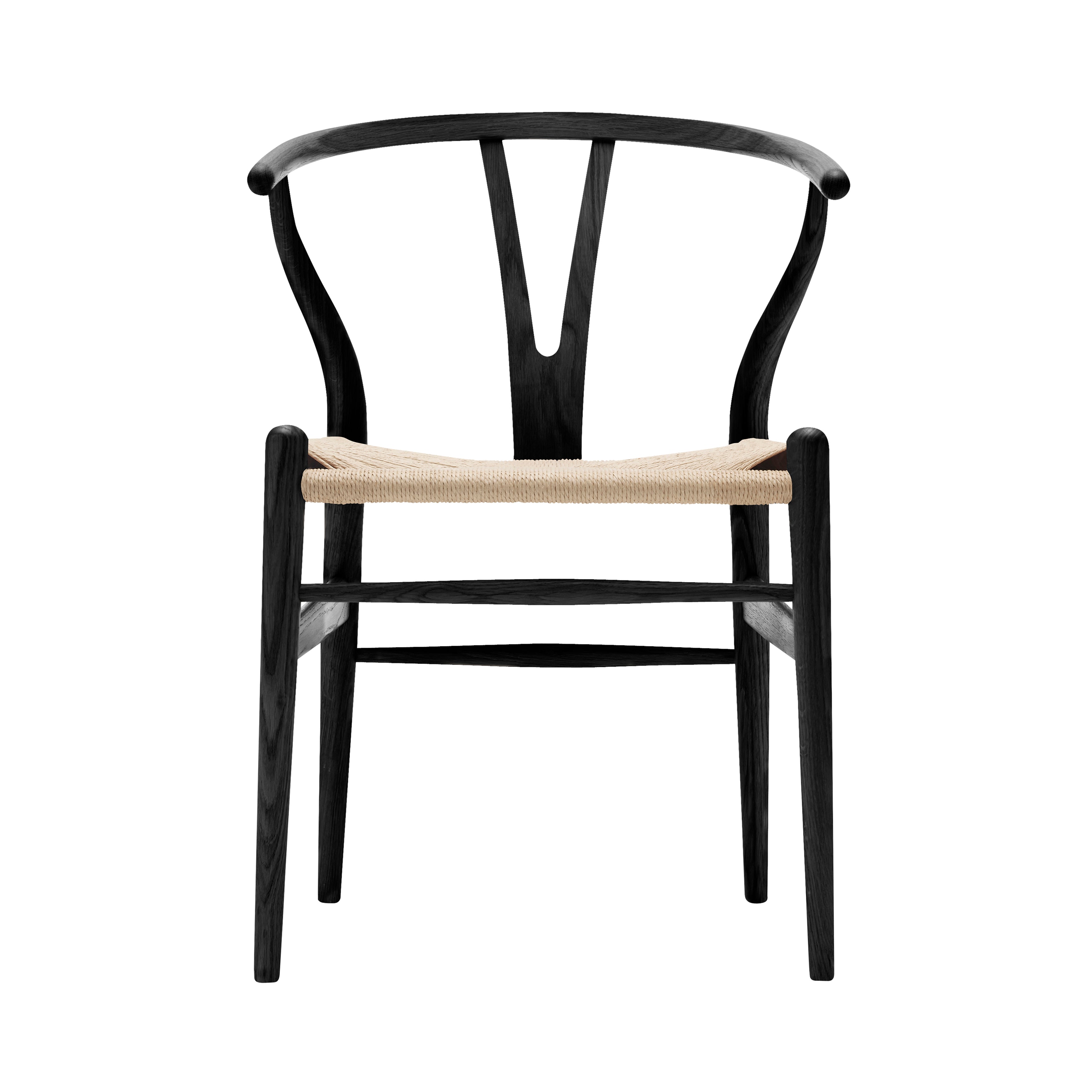 CH24 Wishbone Chair: Natural + Black Oak