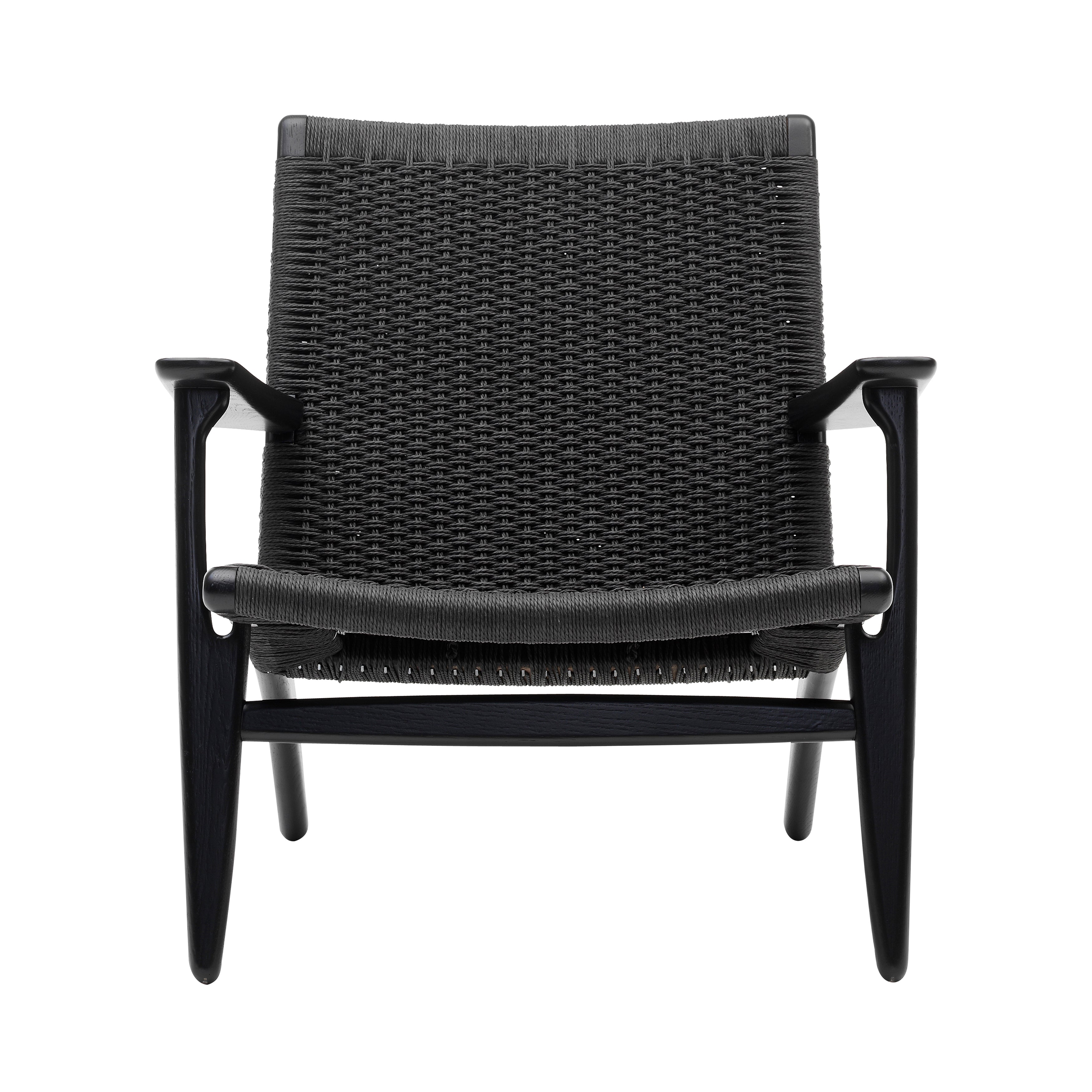 CH25 Lounge Chair: Black + Black Oak