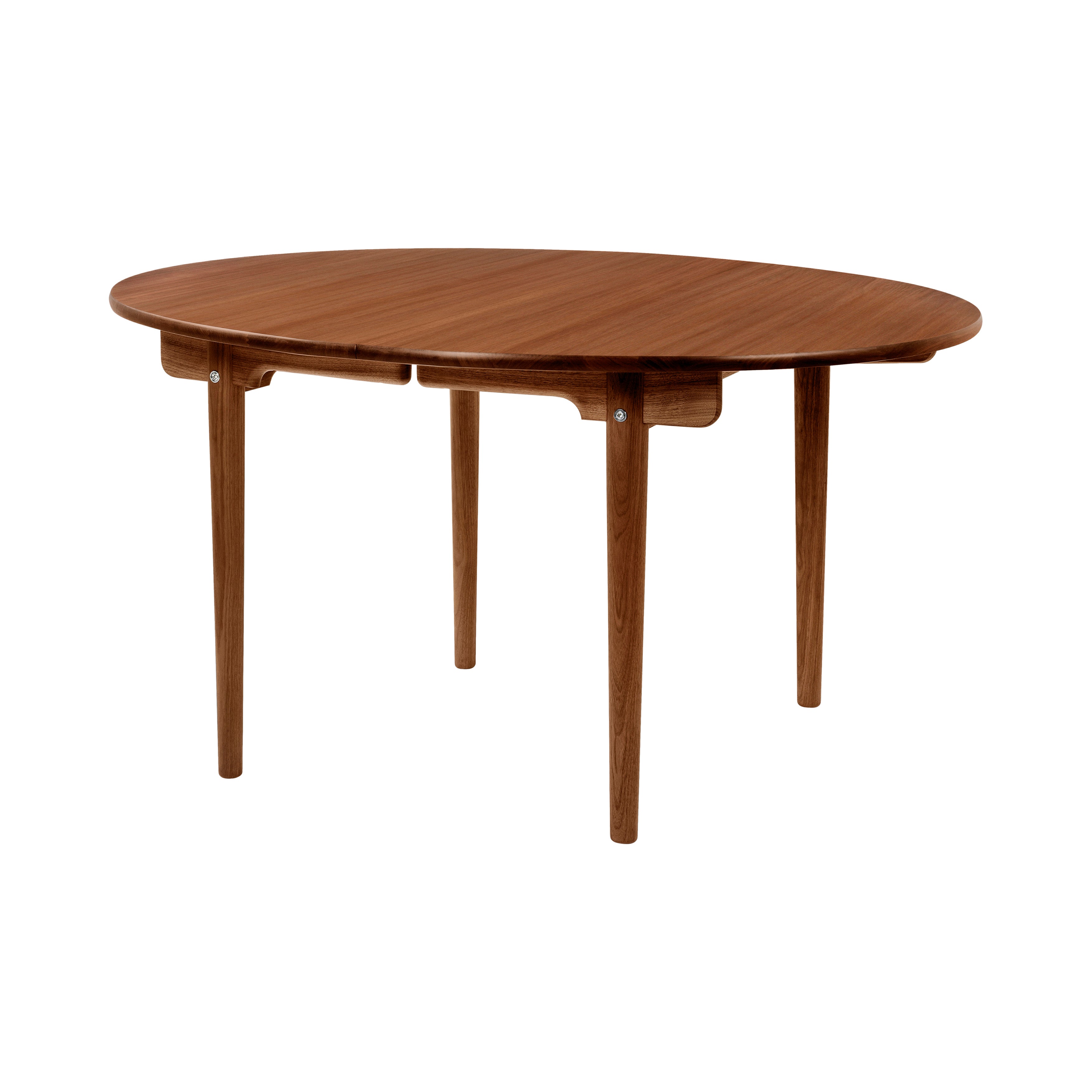 CH337 Dining Table: Oiled Mahogany + Without Leaf