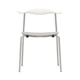 CH88P Dining Chair: Stainless Steel + Beech + Natural White Beech