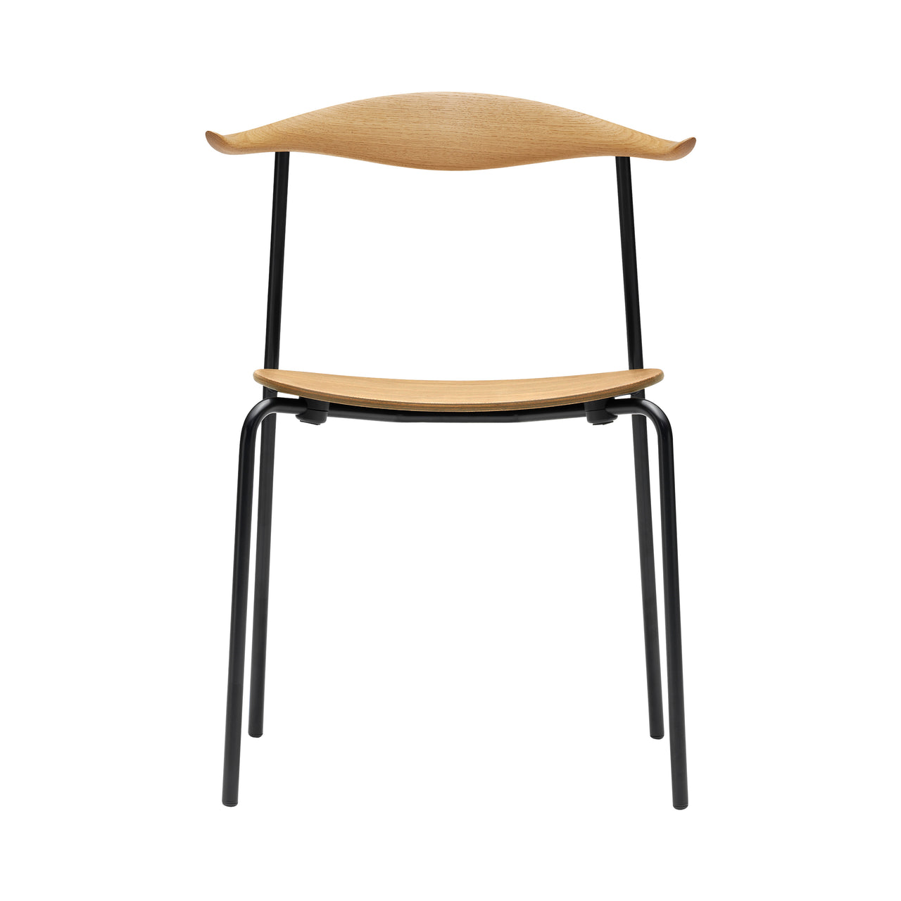 CH88T Dining Chair: Black Powder-Coated Steel + Oiled Oak