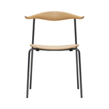 CH88T Dining Chair: Black Powder-Coated Steel + Oiled Beech