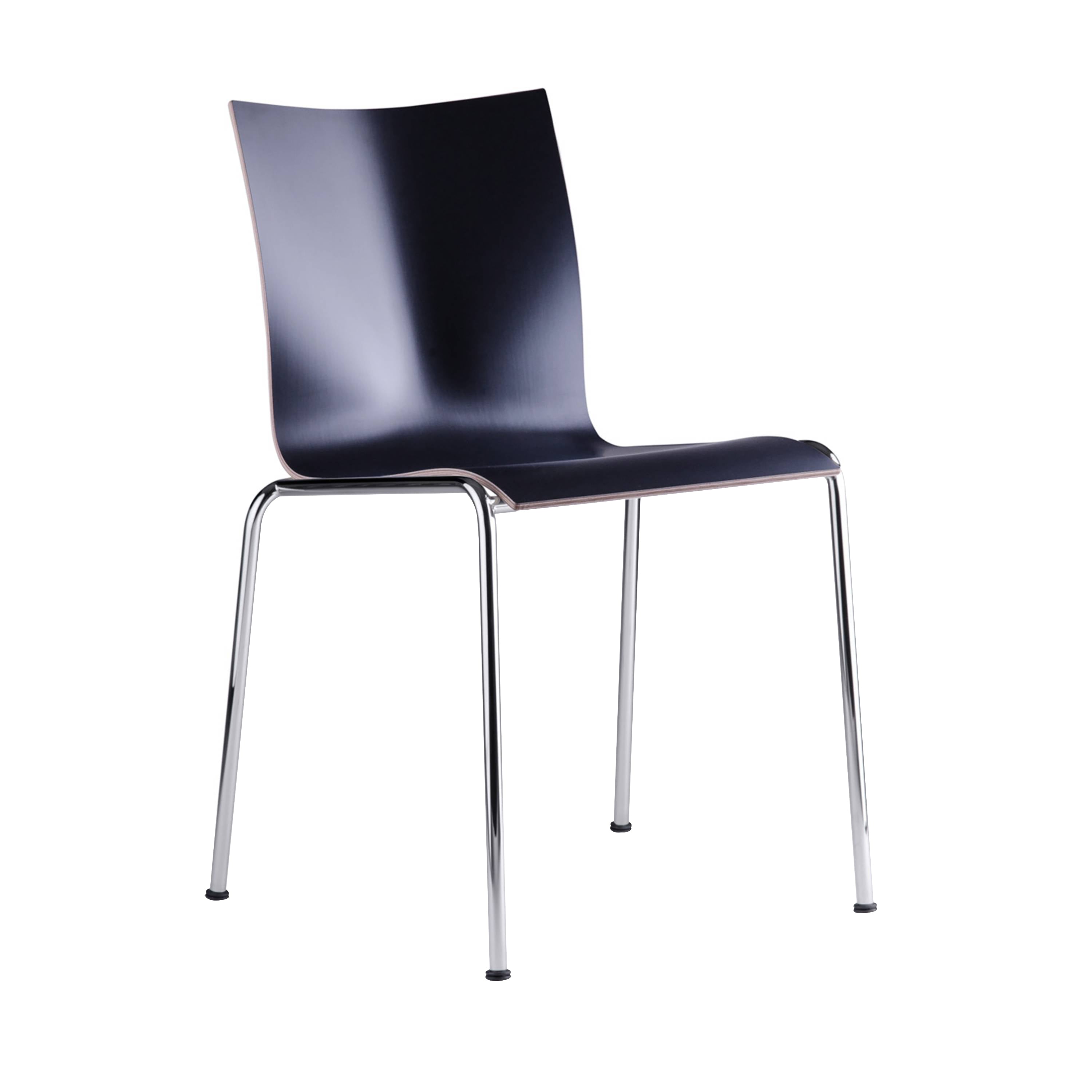 Chairik 101 Stacking Chair: 4 Legs
+ Melamine - Black + Polished Chrome