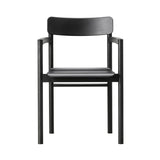 Post Armchair: Black Lacquered Oak