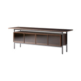 Chicago Glass Door Sideboard: Small + Walnut Stained Walnut + Walnut Stained Walnut + Black Nickel