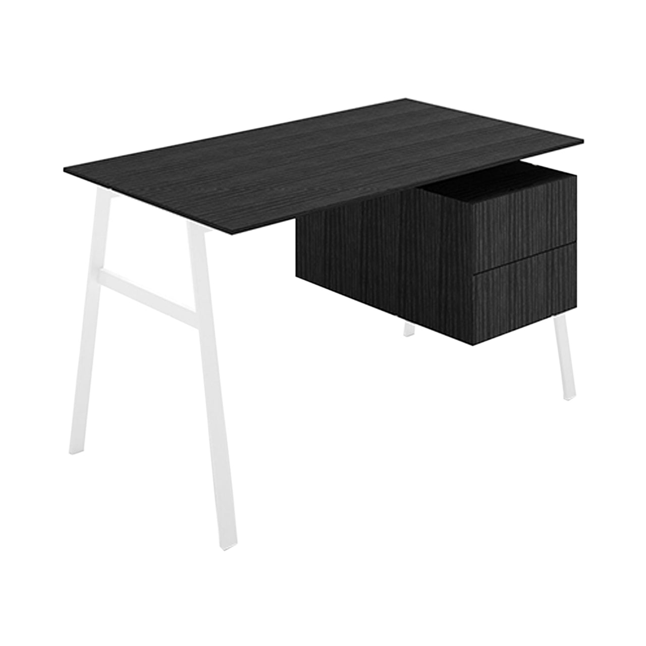 Homework 1 Desk: Double Drawer Right + White + Black Oak + Black Oak