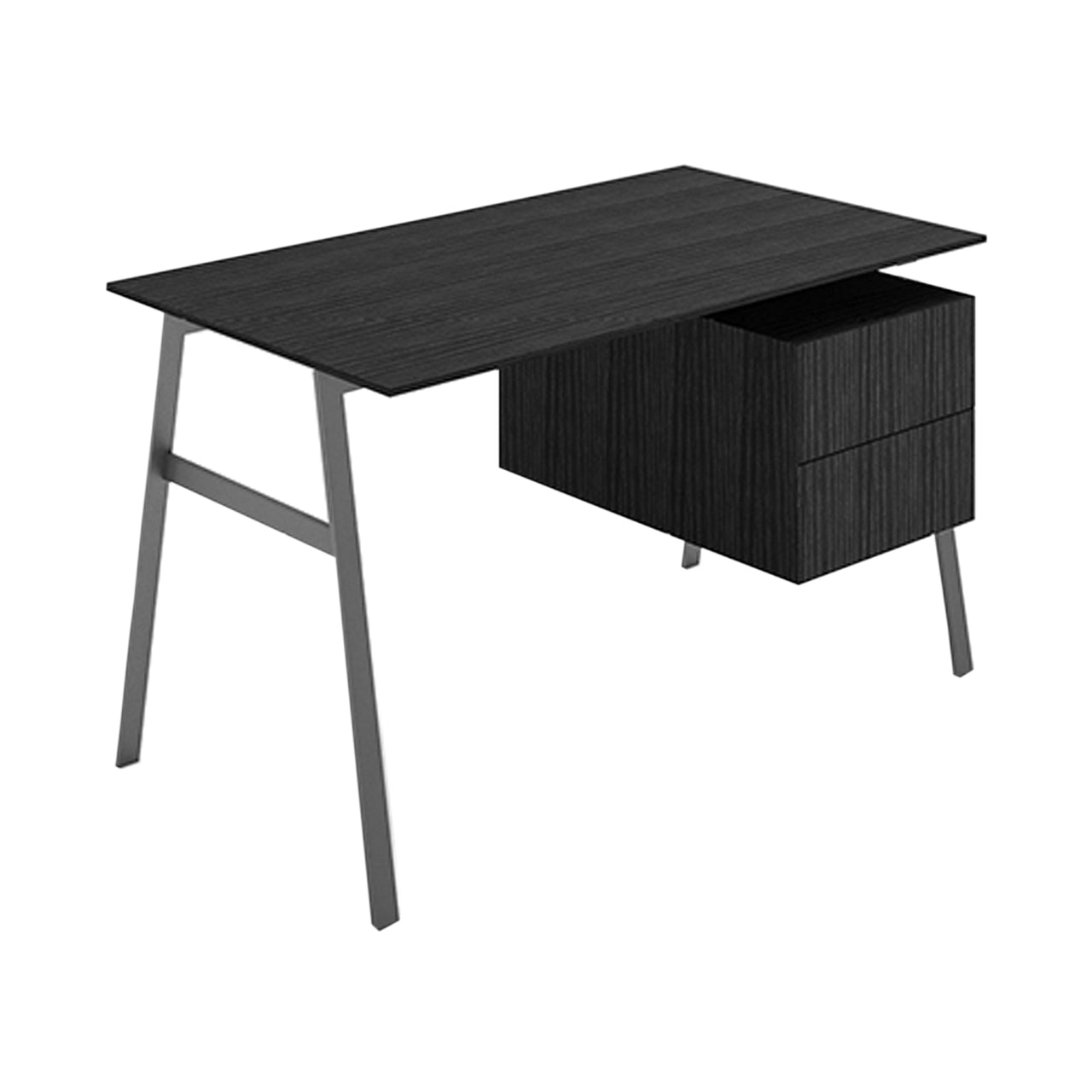 Homework 1 Desk: Double Drawer Right + Gun metal + Black Oak + Black Oak