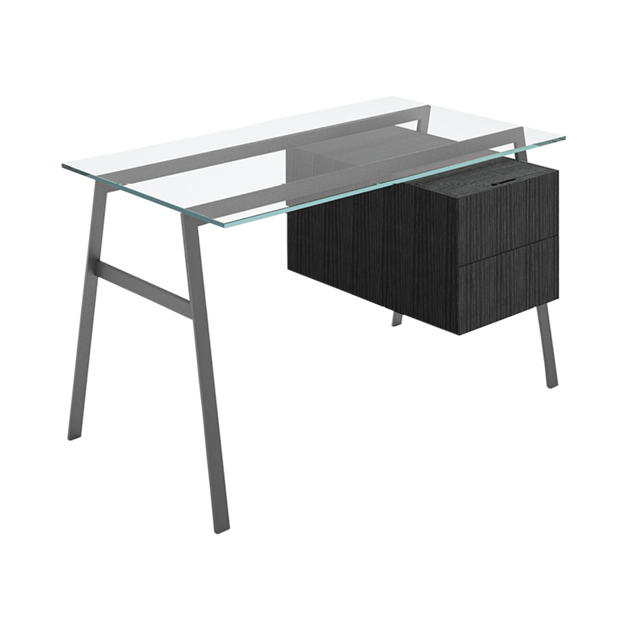 Homework 1 Desk: Double Drawer Right with Glass Top