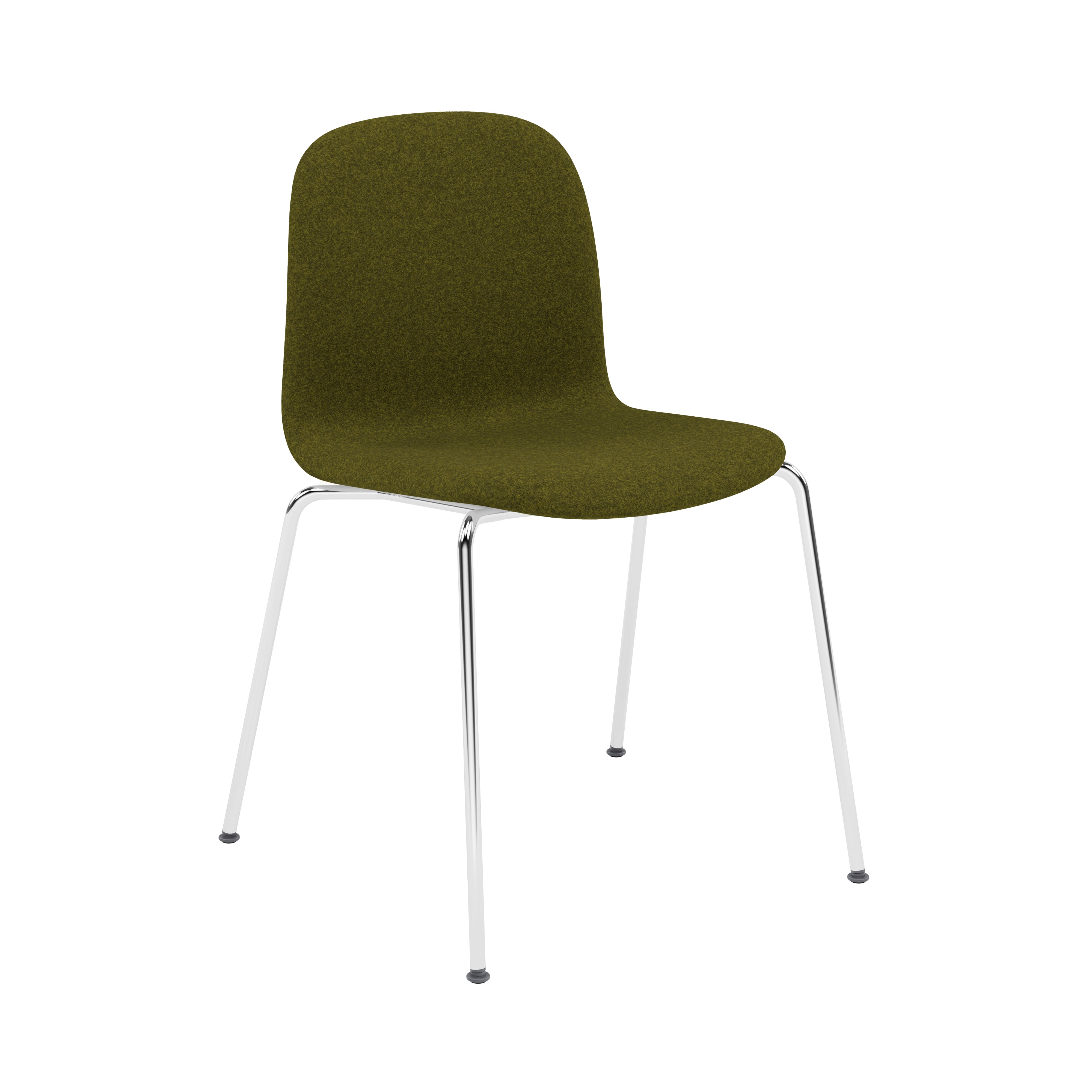 Visu Chair: Tube Base + Upholstered + Chrome