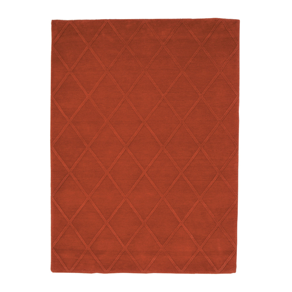 Classic Minimum Raised Pattern Rug: Medium + Coral