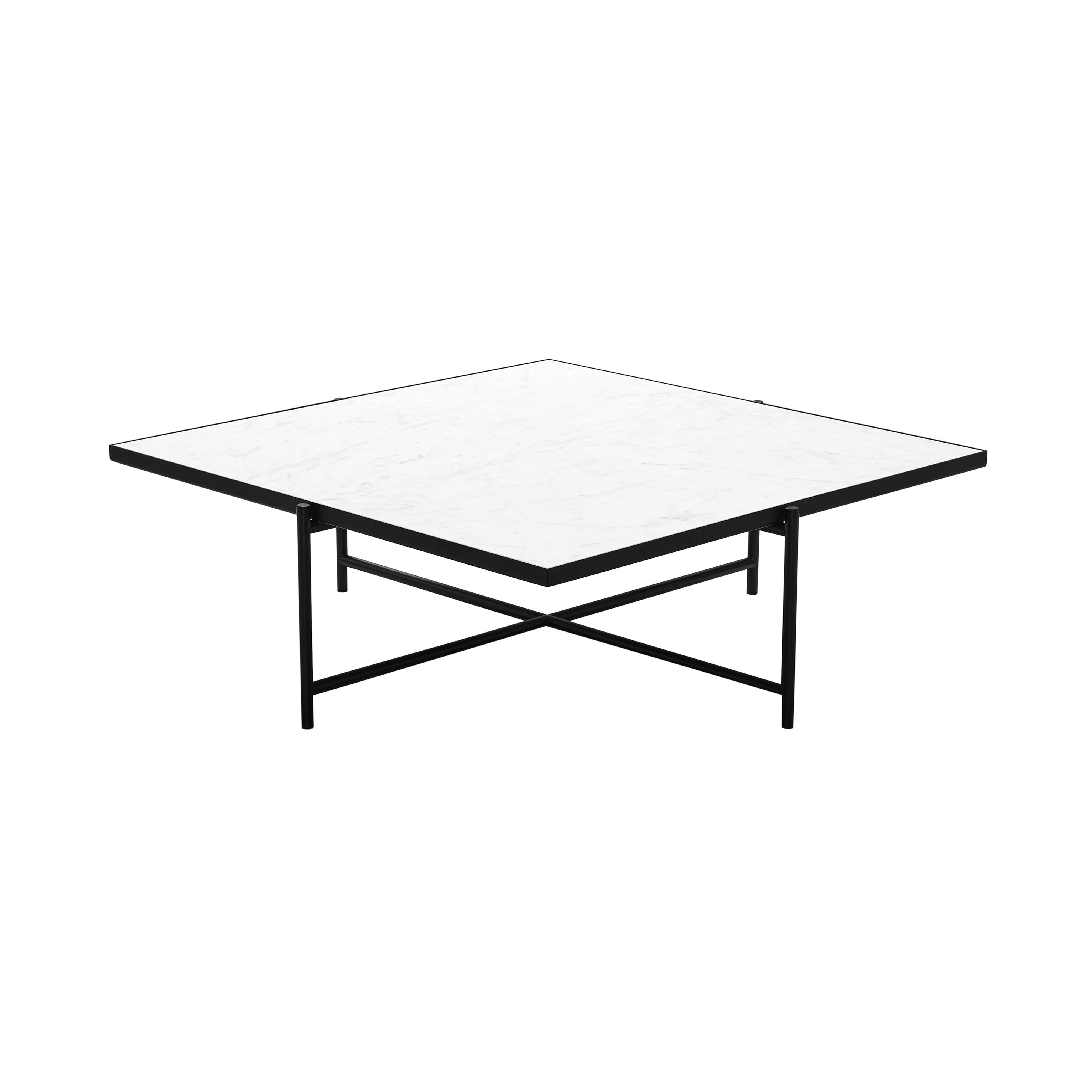 Coffee Table 90: White Marble + Black