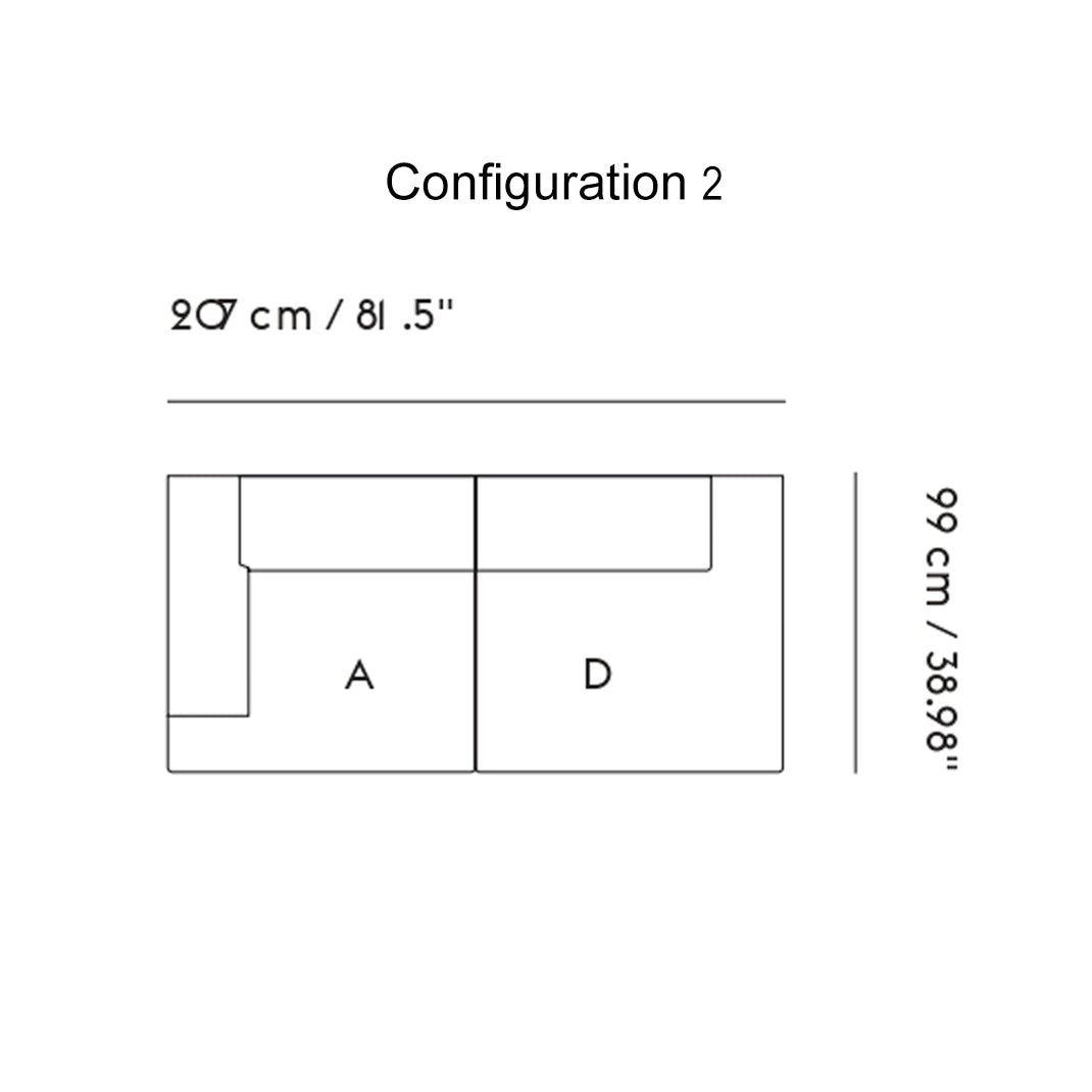 Connect Soft Modular Sofa: 2 Seater