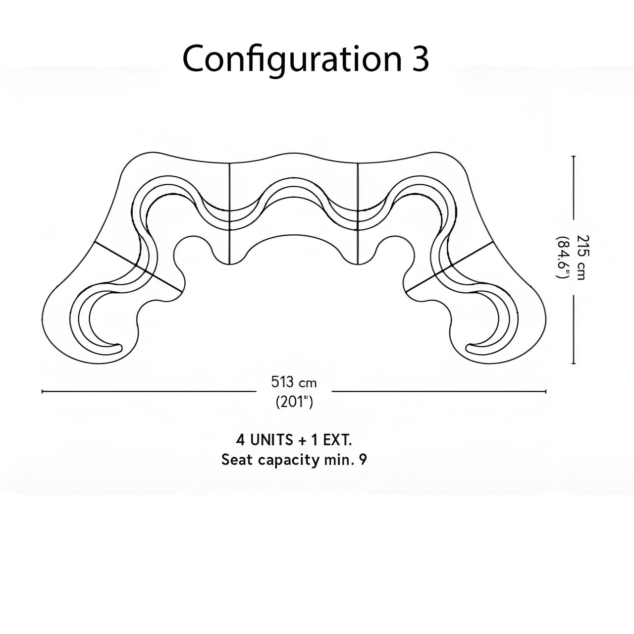 Cloverleaf Sofa: Configuration 3