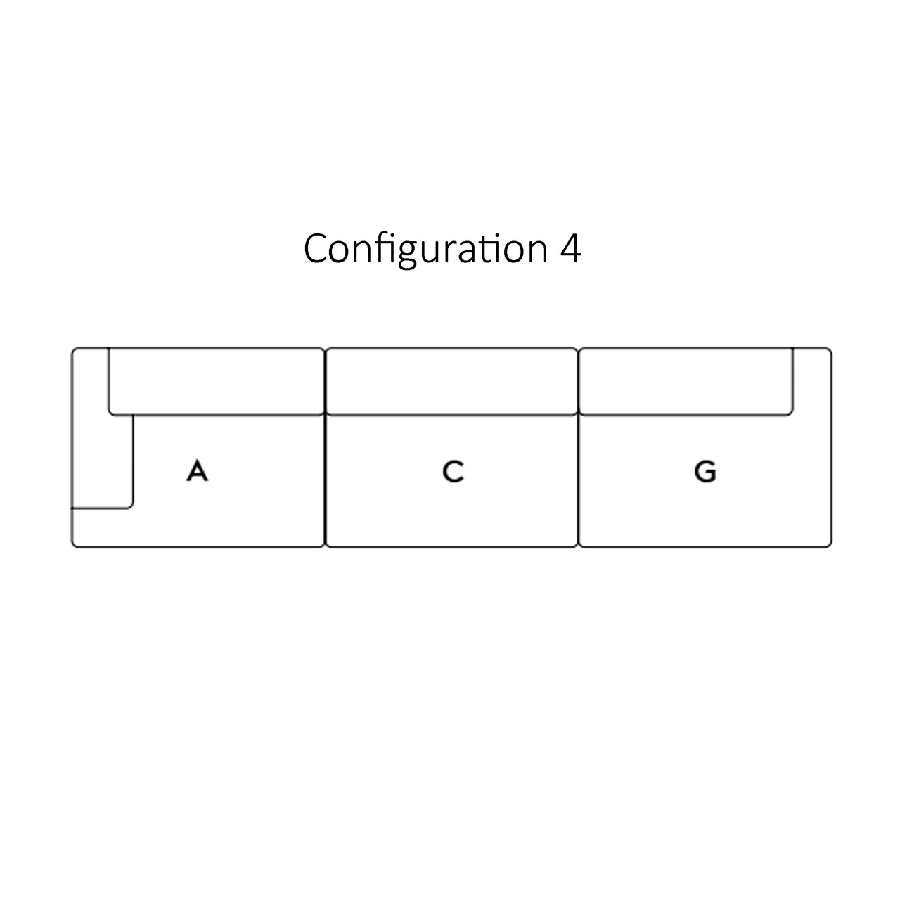 Connect Modular Sofa: Configuration 4