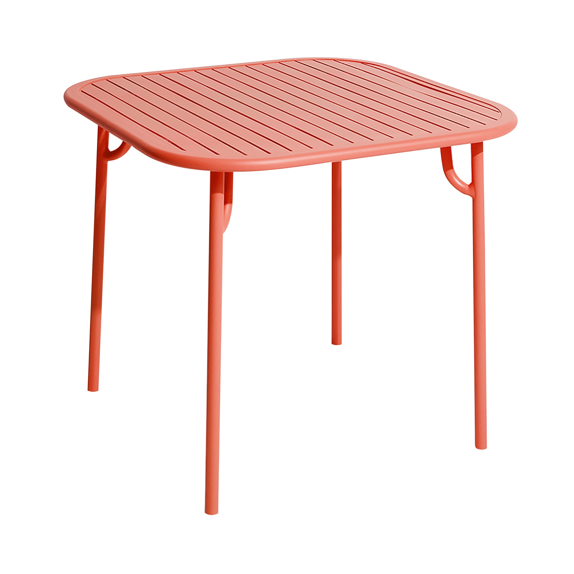 Week-End Square Dining Table with Slats: Coral