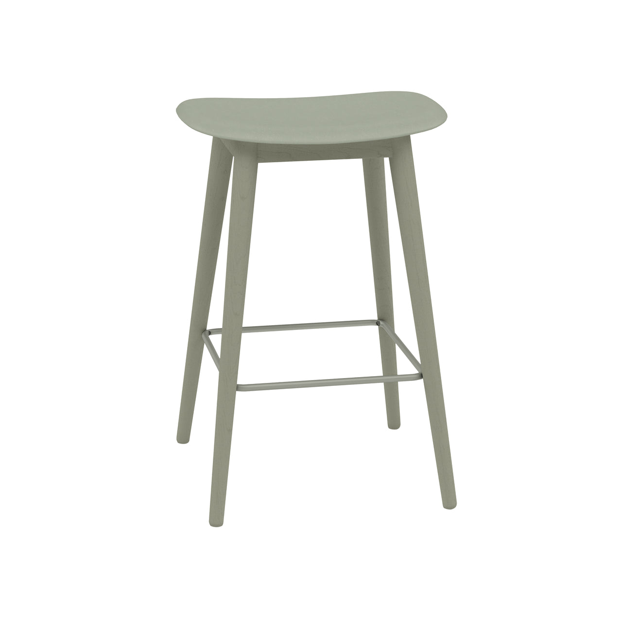 Fiber Bar + Counter Stool: Wood Base + Counter + Dusty Green + Dusty Green