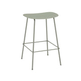 Fiber Bar + Counter Stool: Tube Base + Counter + Dusty Green + Dusty Green