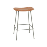 Fiber Bar + Counter Stool: Tube Base + Upholstered + Counter + Grey