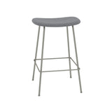 Fiber Bar + Counter Stool: Tube Base + Upholstered + Counter + Grey