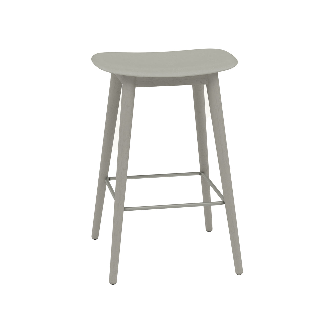 Fiber Bar + Counter Stool: Wood Base + Counter + Grey