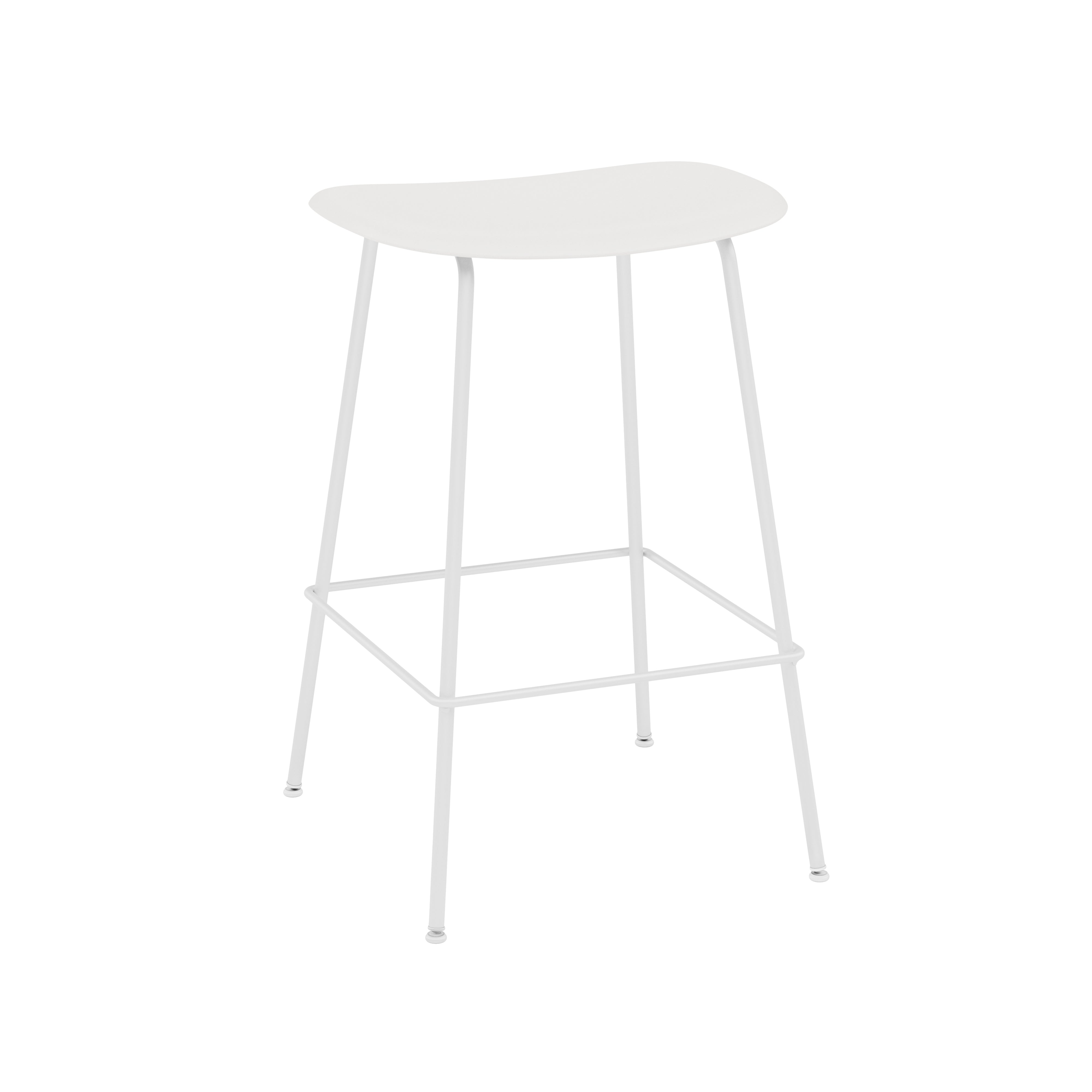 Fiber Bar + Counter Stool: Tube Base + Counter + White + Natural White