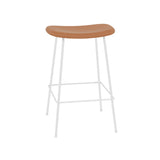 Fiber Bar + Counter Stool: Tube Base + Upholstered + Counter + White